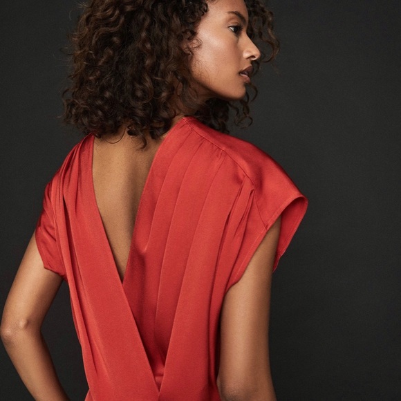 Reiss Tara Crossover Back Mini Dress in Red - Picture 15 of 16